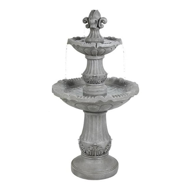 Luxen Home WHF1547 Fontaine en Résine à 2 Niveaux 50 Po, Gris