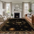 thumbnail image 2 of Golden Black Area Rug 5x7 Washable Rug Non Slip Abstract Rising Horizon Sun Mystical Moon Large Area Rug Soft Stainresistant Indoor Floor Carpet for Living Room Bedroom Home Office Dining Room, 2 of 9