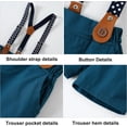 thumbnail image 4 of ZOEREA Baby Boy Clothes Suit Infant Short Sleeve Gentleman Outfits Dress Shirt+Bowtie+Suspender Shorts 0-18M, 4 of 6