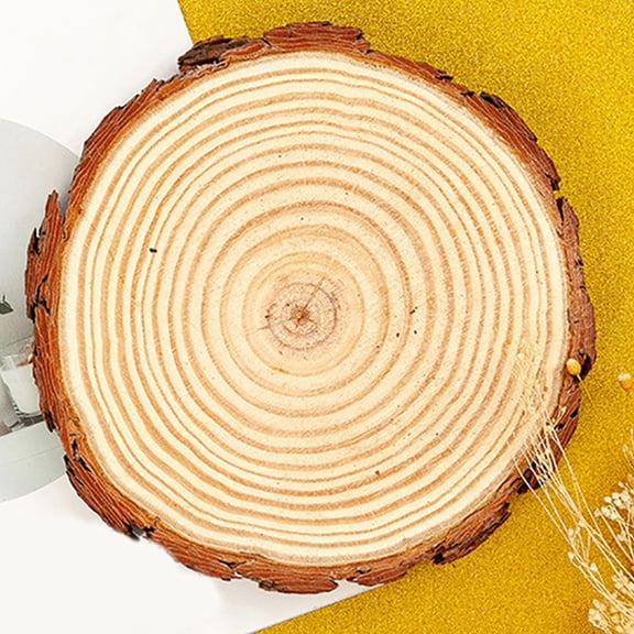 Raindrops Natural Wood Slices for Crafts Round Wooden Discs Proper for Making Decorations and Coasters 6 Pieces