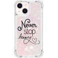 thumbnail image 2 of Slim Fit Phone Case for iPhone 15 (6.1 in.),Glitter Liquid Quicksand Effect Silicone Soft TPU Fashion Case with Anti-Drop Protection Case for iPhone 15,YBDT Chasing Dreams, 2 of 14