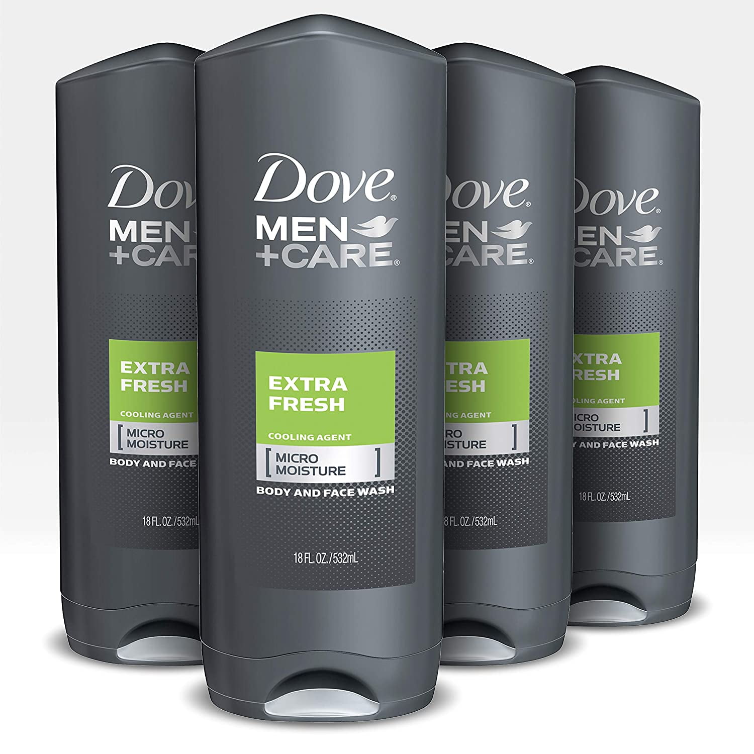 Dove Men+Care Body Wash and Shower Gel Extra Fresh 18 oz 4 Count ...