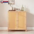thumbnail image 2 of Hassch Modern Farmhouse Storage Cabinet, 31.5"W Accent Cabinet with Rattan Woven Doors, Adjustable Shelves & Solid Wood Legs for Living Room, Dining Room, or Bedroom (Natural), 2 of 6