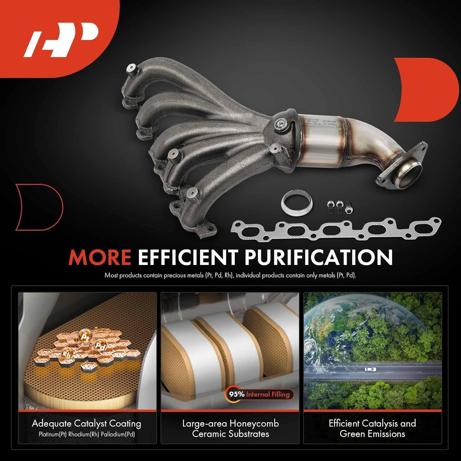 A-Premium Front Exhaust Manifold Catalytic Converter Kit Direct-Fit Compatible with Chevrolet Colorado 2004-2006 & GMC Canyon 2004-2006 & Hummer H3 2006 & Isuzu i-350 2006, 3.5L, EPA Compliant