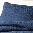 thumbnail image 4 of Jose 3 Piece King Size Comforter Set - Matching Shams - Jacquard Navy Blue, 4 of 5