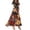 Multicolor, variant on Women's Patriotic American Flag Maxi Dress V Neck Short Sleeve Independence Day Stars and Stripes Casual Summer Dress for Beach and Holiday Celebrations Gold L