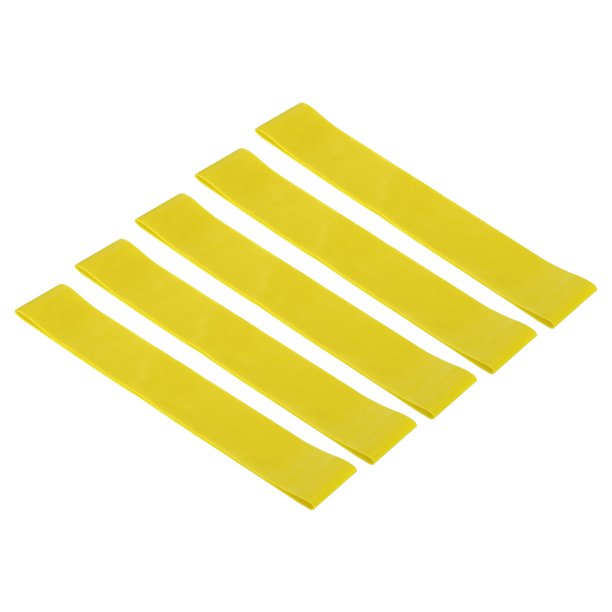 Bandas de resistencia TPE medianas Uxcell, bandas de ejercicio elásticas, bucle de ejercicio, paquete de 5 en amarillo