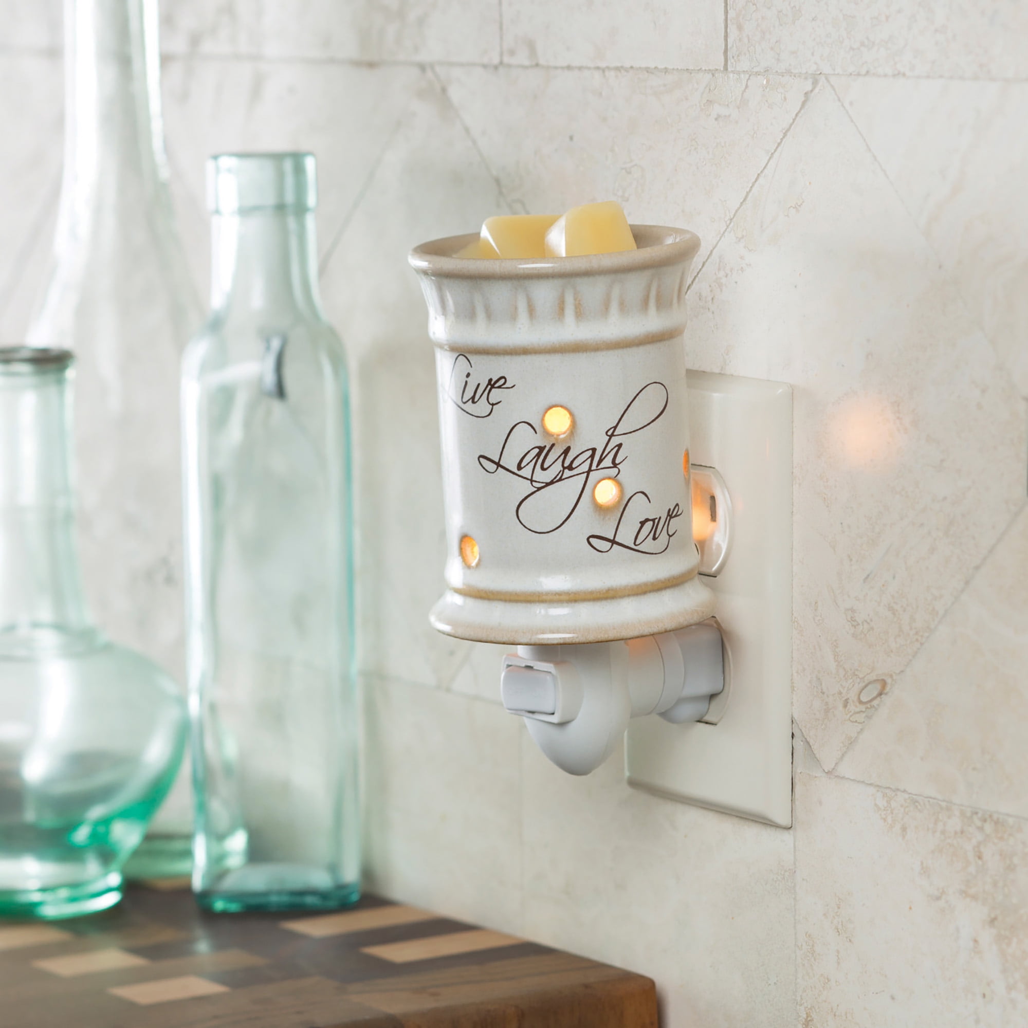 Candle Warmers Etc Pluggable Fragrance Warmer, Live Laugh Love