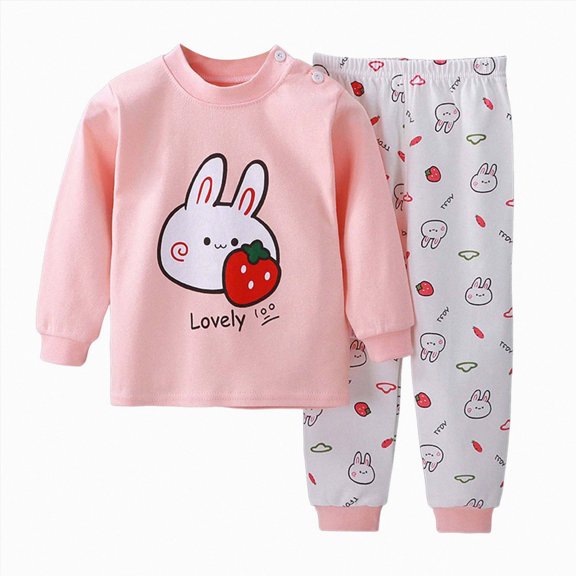 SPMGOYV Toddler Baby Girl Outfits Graphic Long Sleeve Print Tops Pants Set Toddler 2Pcs Fall Winter Clothes,4-5 Y