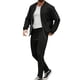 thumbnail image 2 of Ceisia Men's Regular Fit Waffle Knit Baseball Collar Jacket & Jogger Pants Set | Casual Outdoor Two-Piece Outfit Gifts, 2 of 5