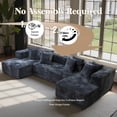 thumbnail image 4 of Kelyda 130'' U Shaped Sectional Couches, Modern Deep Seat Foam Boneless Cloud Sofa for Living Room Dark Grey, 4 of 9