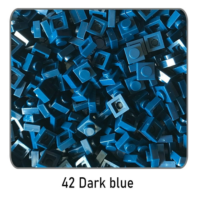 100 Pcs Briques DIY Pièces 3024 1x1 Plaque Éducative Tech Construction Compatible Bloc Pièces Jouets pour Enfant Bleu Foncé-L42 100 Pcs