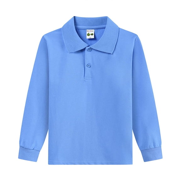 VUHXZWAF Boys Button Down Shirt Lapel Long Sleeved Versatile Kids Tee Clothes Everyday Wear Size 18-24 Months