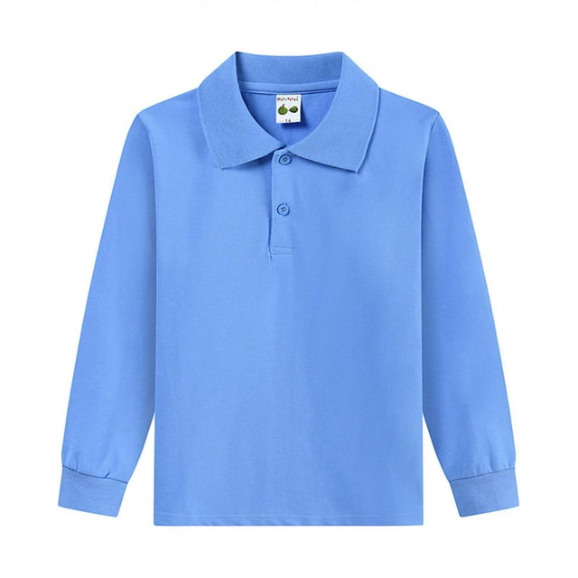DXOUPM Boys Long Sleeve Shirts Fashionable and Versatile Lapel Button Down Top Tees Going Out