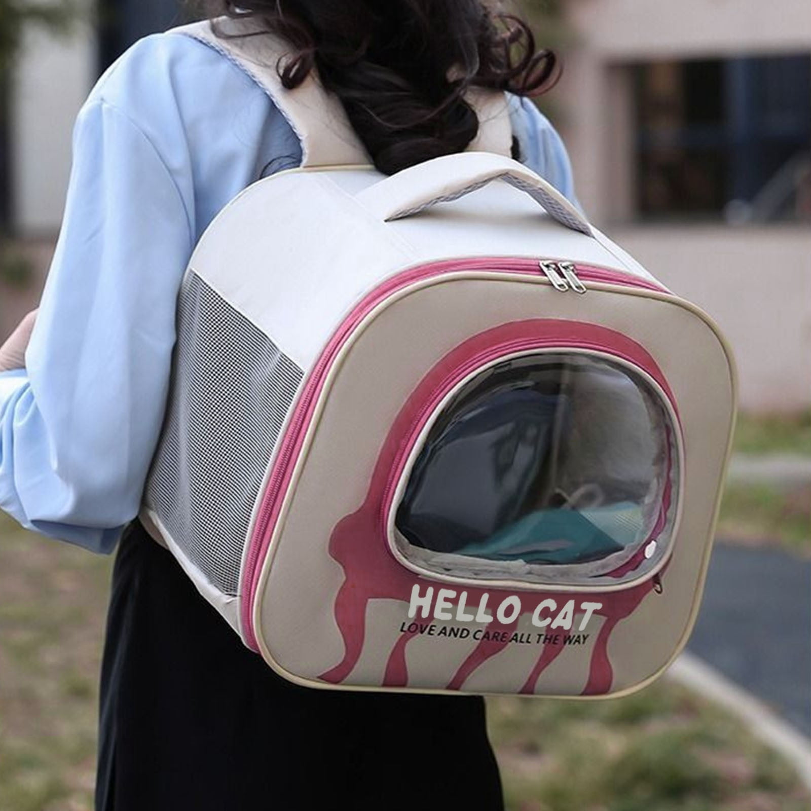 Astronaut pet backpack, portable carrier for dogs and cats, breathable mesh window, waterproof PC material, large capacity travel bag