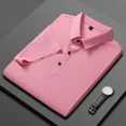 thumbnail image 3 of Polos de verano para hombre 2024, nuevos polos de seda de hielo de color sólido con solapa, camiseta holgada de manga corta, polos de golf para hombre, 3 of 5