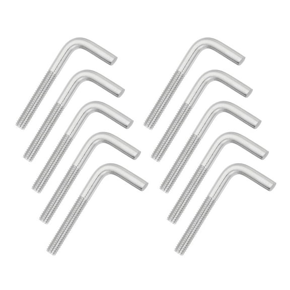 Uxcell M6x50mm 7/L-Shaped Right Angle Bolt Screw, 304 Stainless Steel L Shape Foundation Bolt Long Square Bend Screw, 10 Pcs