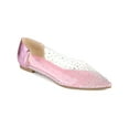 thumbnail image 1 of BLISSFUL STEP Chaussures Décontractées pour Femmes Bout Pointu Ballerines à Strass Transparents Rose 7, 1 of 7