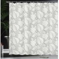 thumbnail image 3 of Ambesonne Grey Shower Curtain, Paisley Blooming Flowers, 69"Wx70"L, Grey, 3 of 4