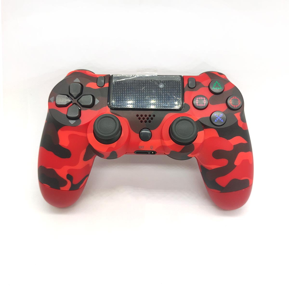 Wireless Controller for PS-4 Audio Jack Remote Game Controller Joystick for Play Station 4/PS 4 Pro/Slim with Dual Vibration Camouflage Red 