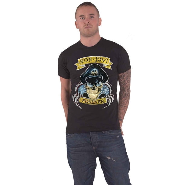 Bon Jovi - Camiseta Forever de Algodón para Adultos Unisex (Negro)
