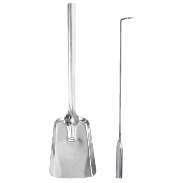 Long Foyer Ensemble d'Outils Pinces à Cheminée pour Camping Intérieur Extérieur Argent