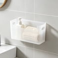 thumbnail image 6 of 1pc Adhesive Mount Inside Cabinet Door Storage, 10inch×3.3inch×3.7inch, Bin Holder for Lid, Kitchen Organizer Over Door Adhesive Containers, No Drilling Bathroom Pantry Wall Basket, White, 6 of 6