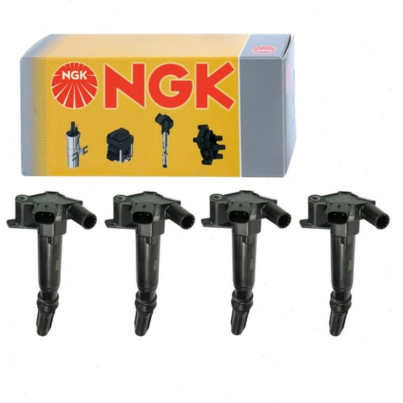4 pc NGK Right Ignition Coils compatible with Ford F-250 Super Duty 6.2L V8 2016-2018
