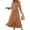 Khaki, variant on FreshPretty Womens Boho Cocktail Maxi Dress Fall Fashion V Neck Long Sleeve Swiss Dot Flowy Slit Wedding Guest Dresses