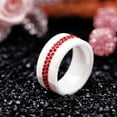 thumbnail image 5 of 10mm Black/White Ceramic Band Rings Men's Women's White/Rainbow/Red AAA Cz Ring, 5 of 7