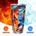 thumbnail image 6 of KLL Vibrant Graffiti Urban Art Print 40oz Stainless Steel Insulated Car Cup with Spillproof Lid - Keep Your Drink Hot or Cold on the Go-Straw Three-piece Set, 6 of 8