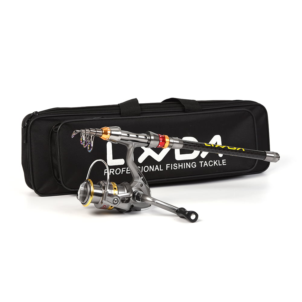 Lixada Telescopic Fishing Rod and Reel Combo Full Kit Spinning Fishing Reel Gear Organizer Pole Set with Fishing Carrier Bag Case 