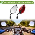 thumbnail image 2 of Unique Bargains Universal Motorcycle Rear View Mirrors Adjustable Bar End Side Mirrors Mount Iron Plastic 1 Set M10 Leaf Shape Red, 2 of 7