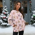 thumbnail image 2 of SCRAWLGOD Butterfly Print Beige Pink Womens Round Neck Sweatshirts with Pockets Long Sleeve Trendy Pullover Casual Comfy Drop Shoulder Loose Fit Tops Fall Clothes, L, 2 of 7