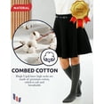 thumbnail image 3 of HUGH UGOLI Knee High Cotton Socks for Kids Girls Boys & Toddlers, Long School Uniform Socks, Soft & Comfortable,Dark Gray, 3-4 Years Old, 4 Pairs, 3 of 7