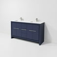 thumbnail image 6 of Lafarre 60 in W Navy Blue Double Bath Vanity, White Quartz Top and Gun Metal Faucet Set, 6 of 9