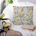 thumbnail image 4 of Yellow Rose Throw Pillow Covers, Soft Pillowcases with Invisible Zipper, Vintage Country Botanical Floral Vines Decorative Square Pillow Cushion Covers for Living Room Couch Sofa Bed 20x20 Inches, 4 of 8