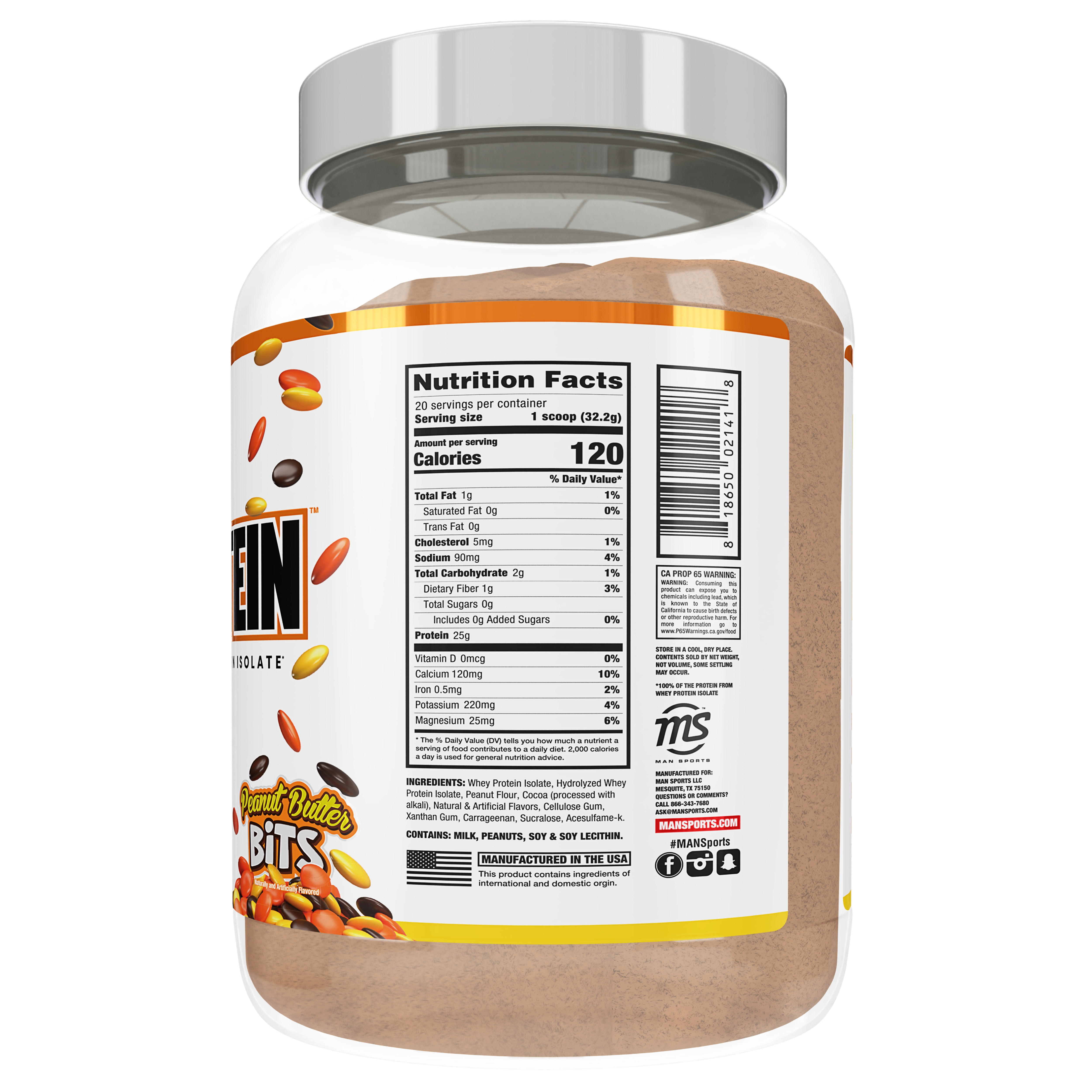 MAN Sports ISO Protein 100 Whey Protein Powder Peanut Butter 20 Servings Walmart