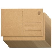 100 Pack Kraft Mailable Blank Postcards for Mailing, Wedding Invitations, Crafts (6x4 In))