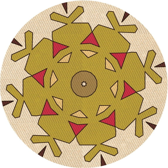 Ahgly Company Indoor Square Patterned Cinnamon Brown Area Rugs, 3' Square