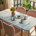thumbnail image 3 of Blue Turtle Coastal Table Cloths for 3 Foot Rectangle Tables, Coral Summer Beach Nautical Ocean Beige Patio Waterproof Elastic Fitted Tablecloths, Washable Rectangular Table Cover for Camping, 3 of 8