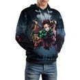 thumbnail image 6 of Anime Demon Slayer Adult Sweater Pullover Hoodie 3D Printed Loose Hooded Long Sleeved Jackets Tops, 6 of 8