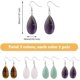 thumbnail image 2 of 4 pares de pendientes de piedra natural, pendientes de lágrima con piedras preciosas, pendientes colgantes multicolores, pendientes de cuarzo rosa, amatista, aventurina verde, ojo de tigre, joyería, 2 of 7