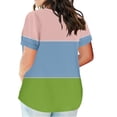 thumbnail image 2 of Plus Size Mujeres Blusas Cuello en V Casual Suelto Verano Blusa de Manga Corta para el Uso Diario Y Casual, 2 of 5