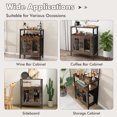 thumbnail image 6 of Industrial Sideboard Buffet Cabinet with Removable Wine Rack-Coffee, 6 of 9