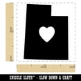 thumbnail image 2 of Utah State with Heart Self-Inking Rubber Stamp Ink Stamper - Lime Green Ink - Small 1 Inch, 2 of 7
