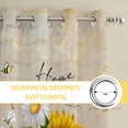 thumbnail image 6 of Yellow Sunflowers Kitchen Curtains Window Panels, Elegant Pastoral Floral Daisy Bees Insulated Window Treatment Curtain, Grommet Curtains for Bedroom/Living Room/Bathroom, 2 Piece 42"Wx63"L, 6 of 8