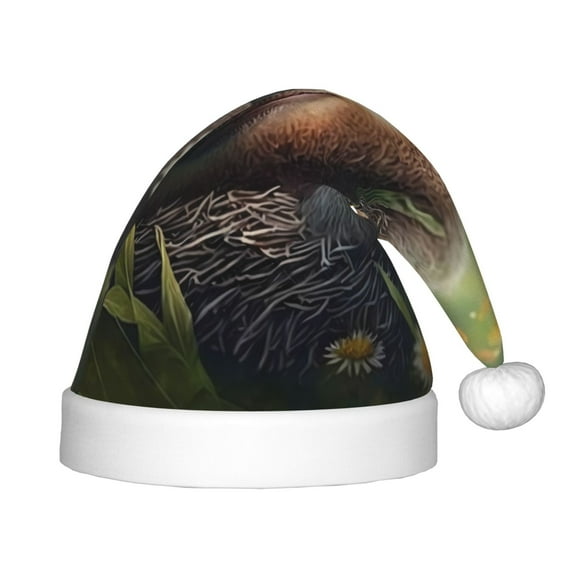 Rateoe Daisy Sleeping Sloth Santa Hat Confortable Christmas Hat for Christmas Party Favors Fit for Kids