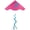 Pink/Blue, variant on In the Breeze 3246 — Neon Green With a Yellow Twister Tail 55-inch Colorblock Delta Kite - Single Line Kite for All Ages