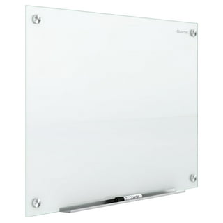U Brands Magnetic Glass Dry-Erase Board Rolling Easel, 48 X 36 Inches,  White Frosted Surface